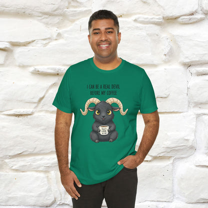 "I Can Be a Real Devil Before My Coffe" Funny T-shirt |Nunu&Miao Studio