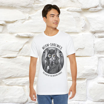 Meow-Sholmes: The Case of the Missing Kibble T-Shirt | Detective Cat Tee for Men & Women | 100% Cotton*