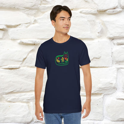 ''Floral Abstract'' Cat T-Shirt Front and Back Design | Nunu&Miao Studio