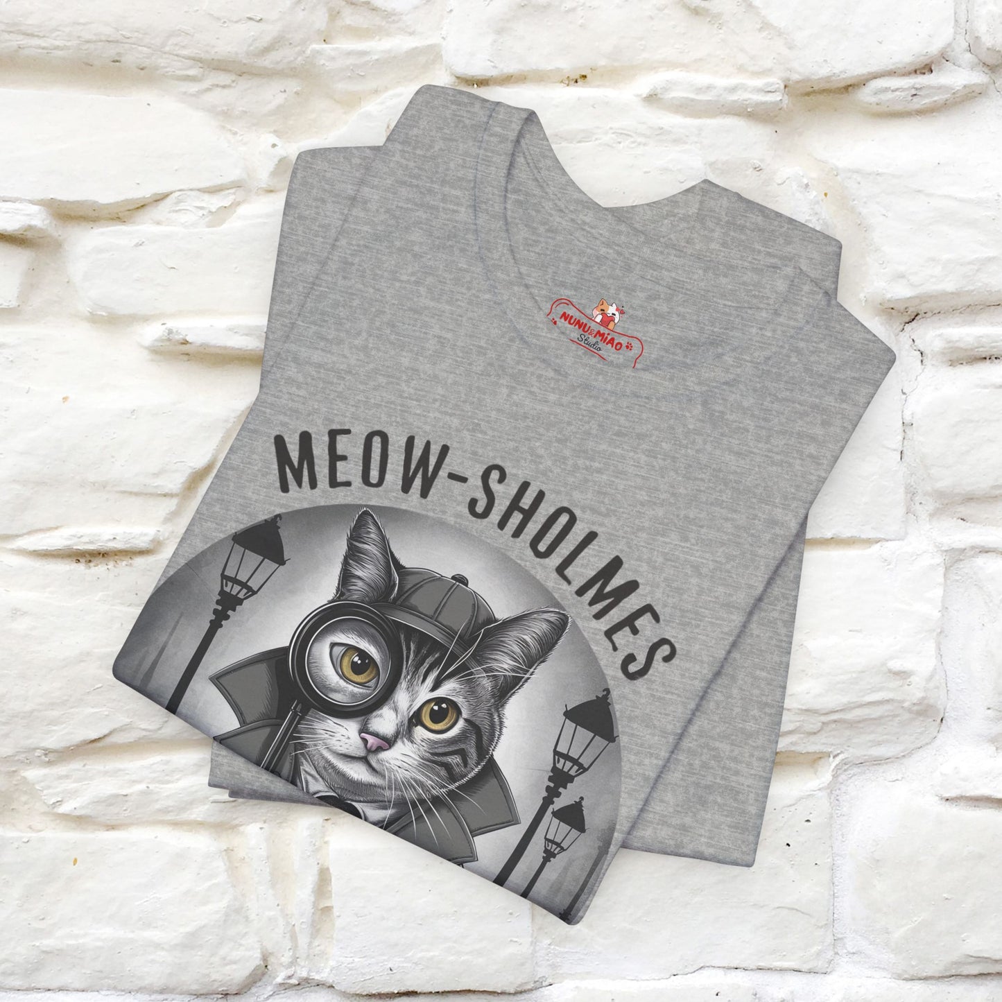 Meow-Sholmes: The Case of the Missing Kibble T-Shirt | Detective Cat Tee for Men & Women | 100% Cotton*