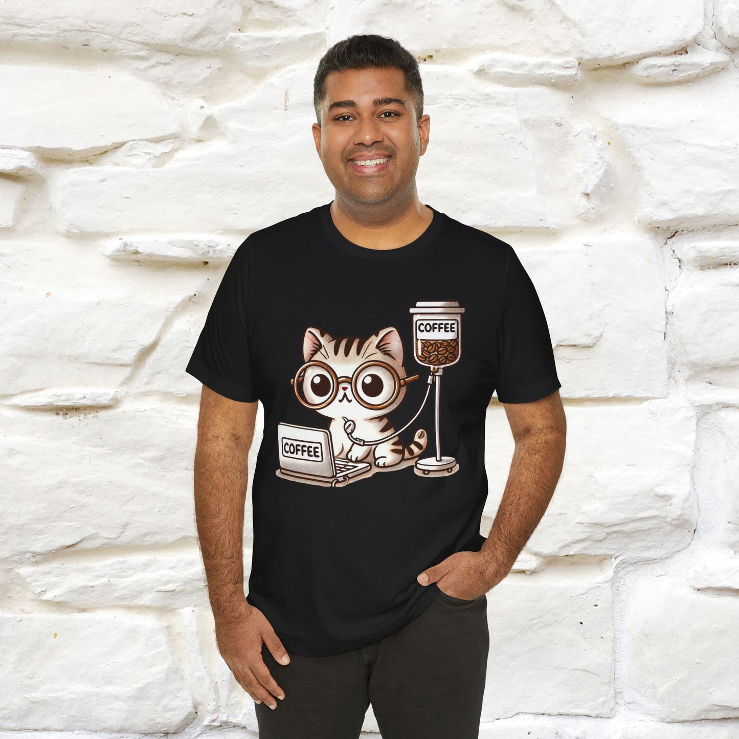 "Coffee Runs Through My Veins" Cat T-shirt for Men & Women | 100% Cotton* | Cat Lover Tee