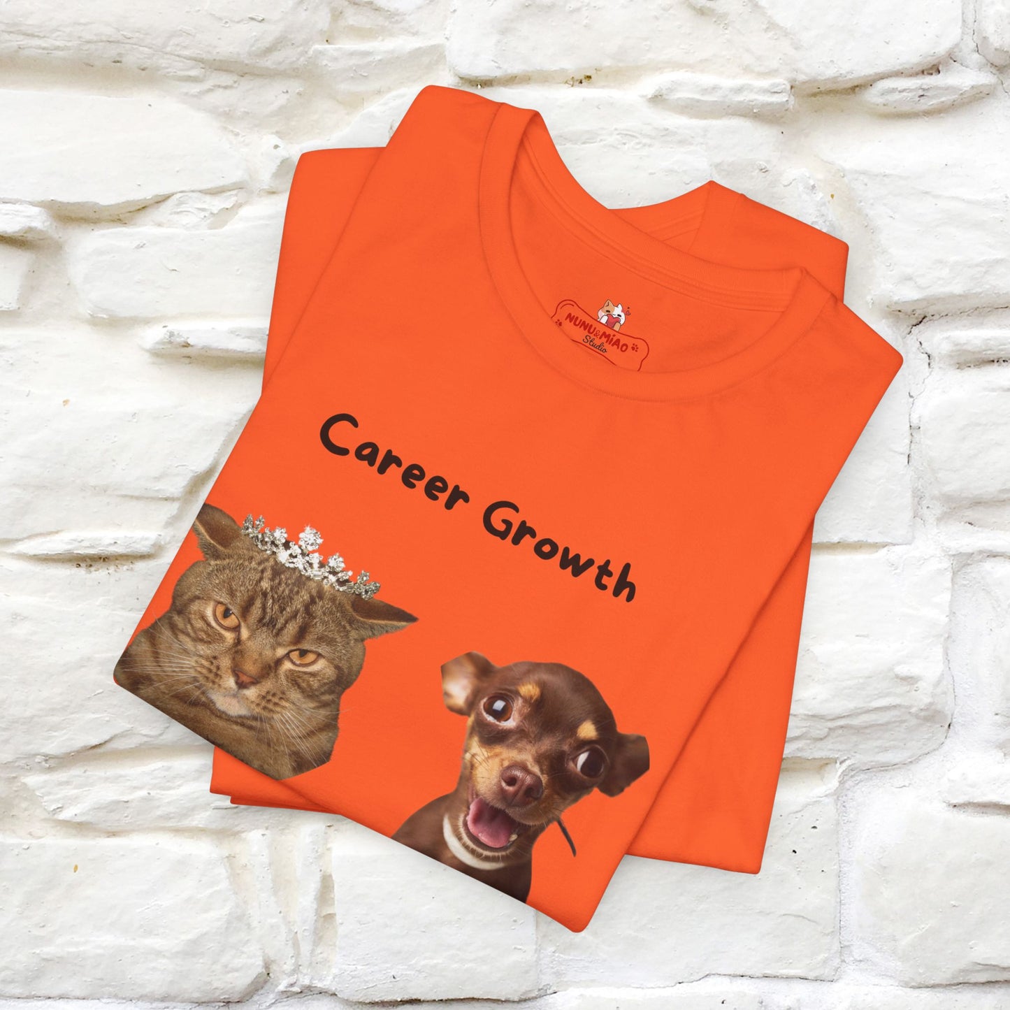 "Career Growth: Cat vs. Dog" Funny T-Shirt for Men & Women | 100% Cotton* 🐾