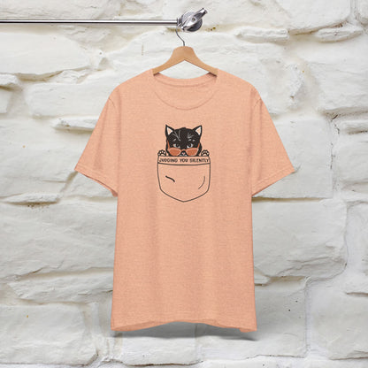 Judging You Silently Cat T-Shirt for Men | 100% Cotton* Funny & Sassy Tee