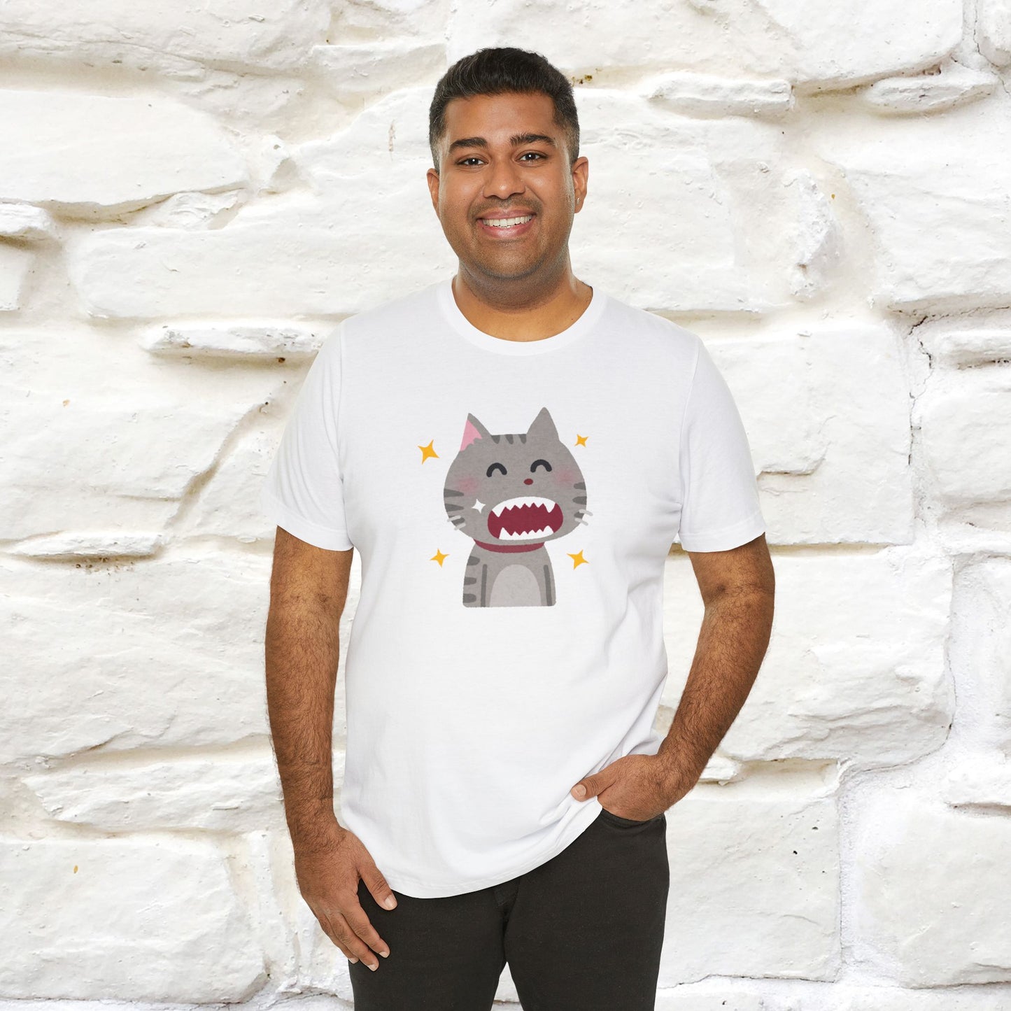 "Smile, Sparkle, Shine" Cat T-Shirt | Front & Back Design | Nunu&Miao Studio