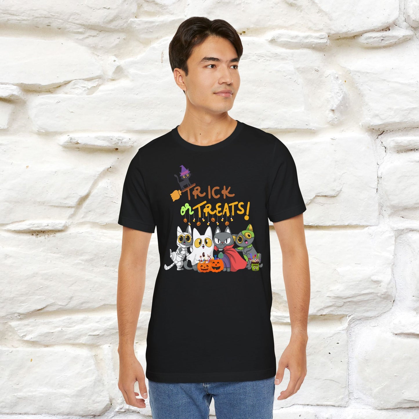 ''Trick Or Treats! ''Cat Unisex T-shirt 100% Cotton*