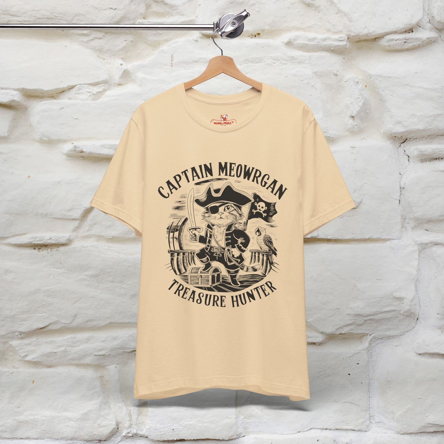 Captain Meowrgan Treasure Hunter T-Shirt | Adventure Cat Tee for Men & Women | 100% Cotton*