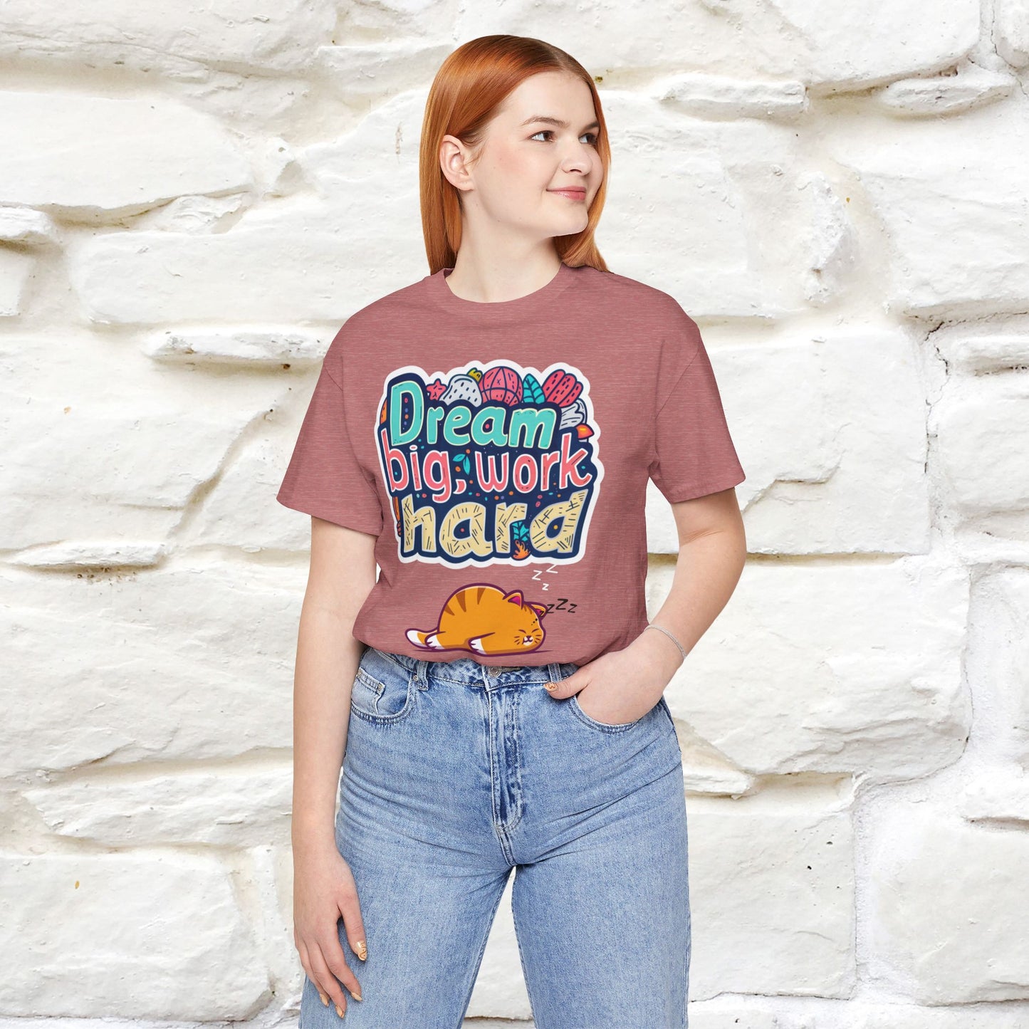 ''Dream Big Work Hard '' T-shirt for Women 100% Cotton* - Nunu&Miao Studio