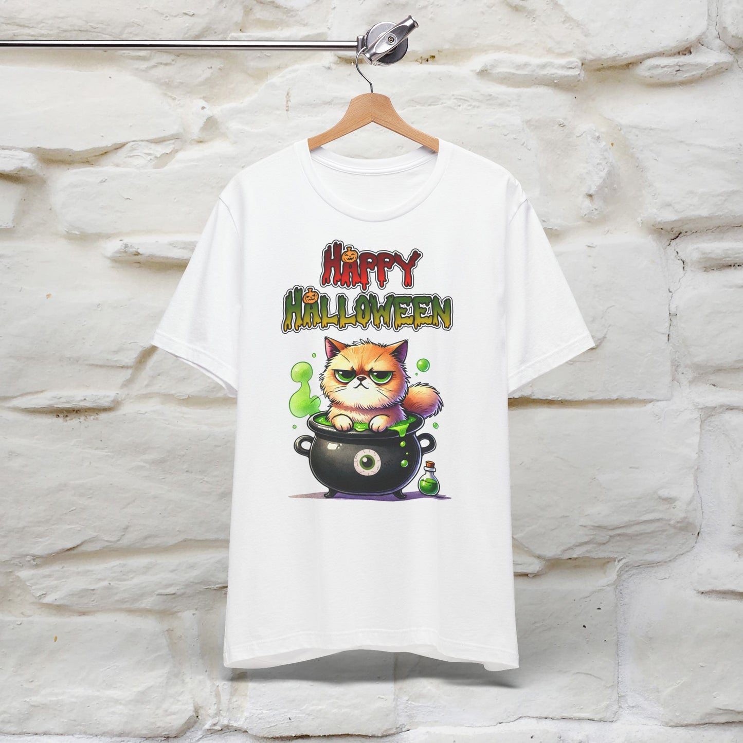 ''Angry Cat Happy Halloween'' Unisex T-shirt  100% Cotton*