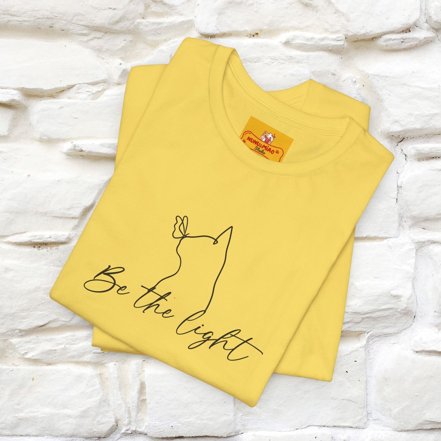 "Be The Light" Cat T-Shirt | Front & Back Design | Nunu&Miao Studio