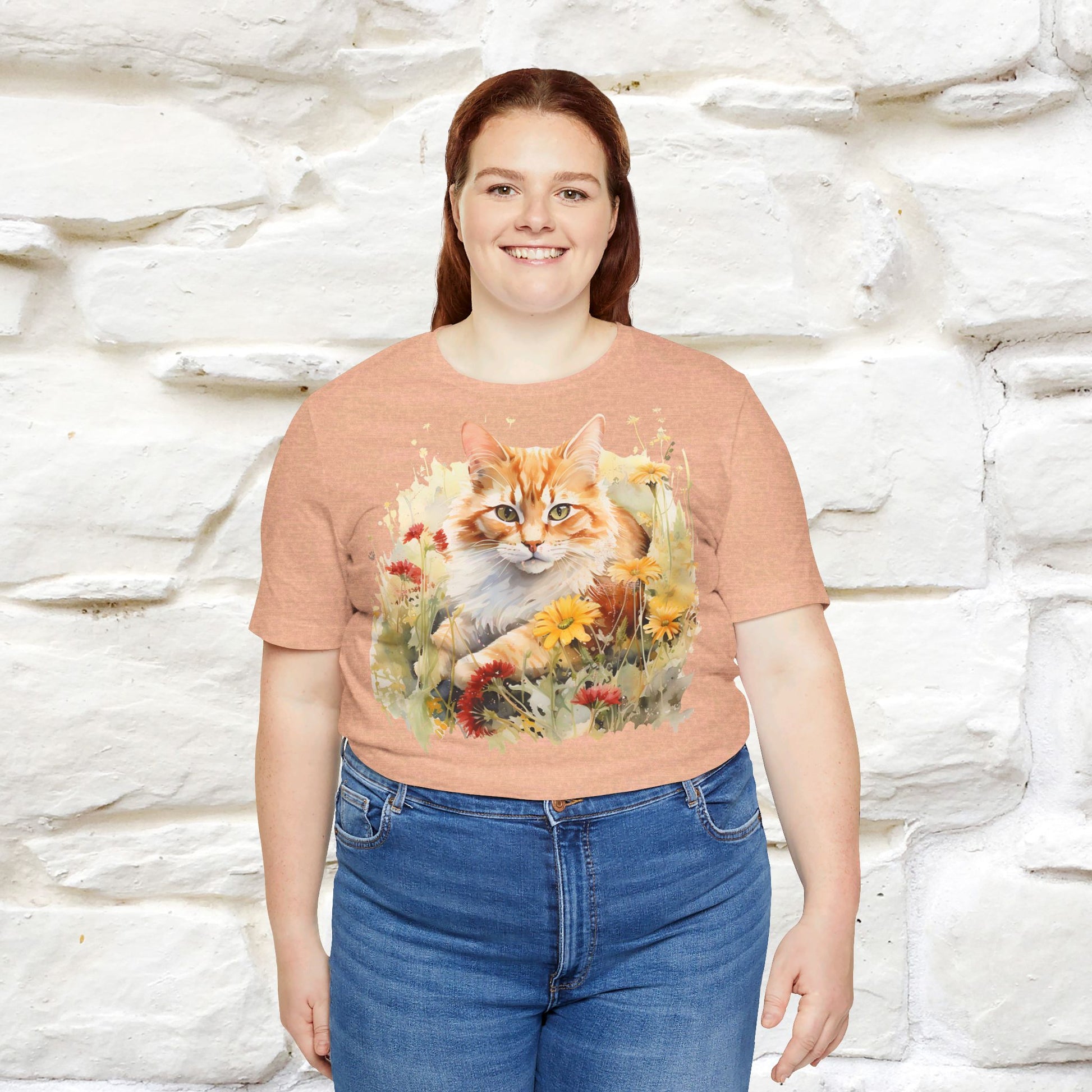 ''Elegance'' Cat T-shirt for Women 100% Cotton. - Nunu&Miao Studio