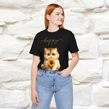 ''Happy'' Cat T-shirt for Women 100% Cotton* - Nunu&Miao Studio