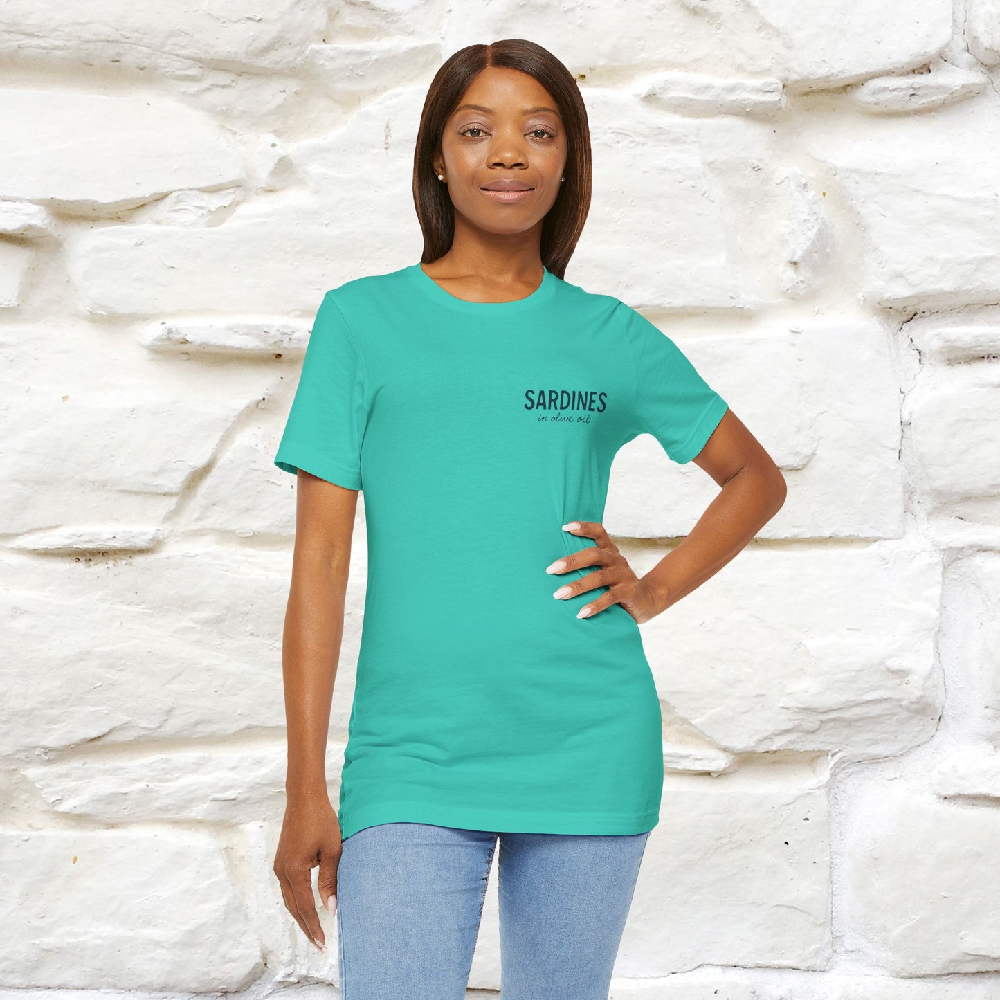 "Sardines In Olive Oil" Cute T-shirt | Front & Back Design|Nunu&Miao Studio