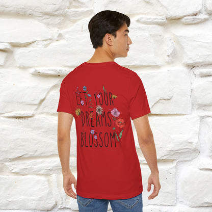 "Let Your Dreams Blossom'' Cat T-Shirt Front and Back Design | Nunu&Miao Studio
