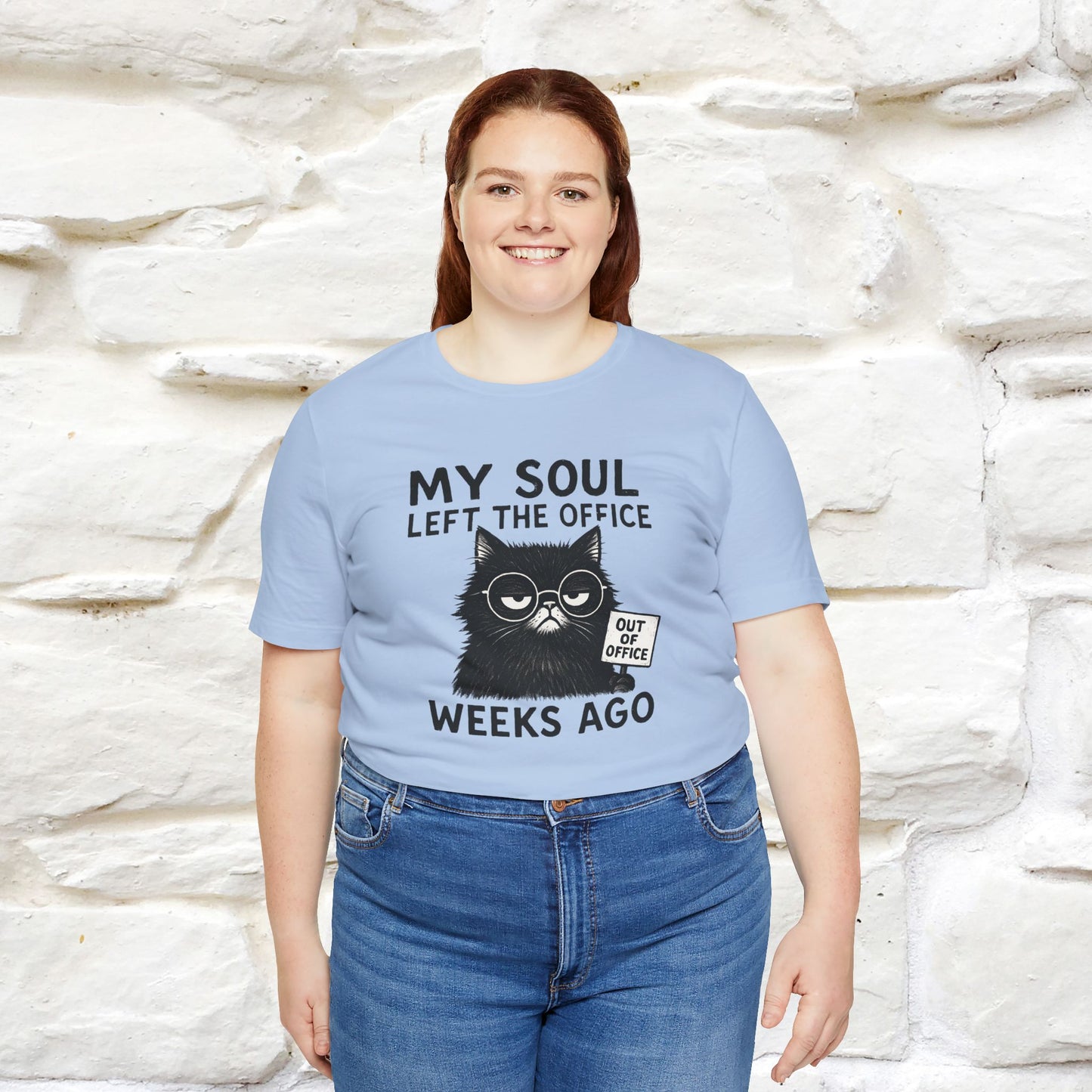 "My Soul Left The Office..." |Funny Cat T-Shirt | Nunu&Miao Studio
