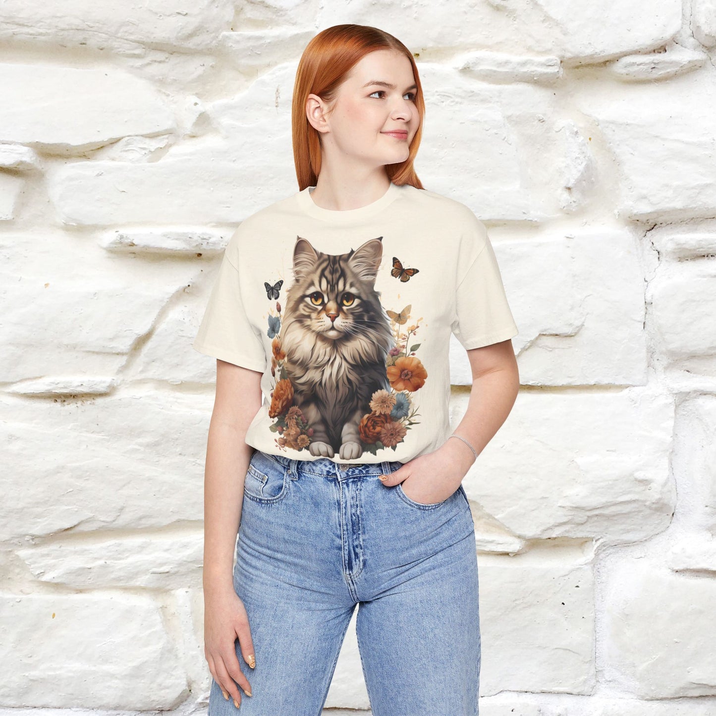 ''Floral Feline Fantasy'' Cat T-shirt for Women 100% Cotton*