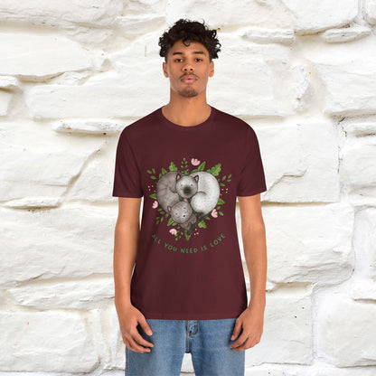 "All You Need Is Love" Cat T-Shirt | 100% Cotton* | Adorable Cat Apparel for Men & Women