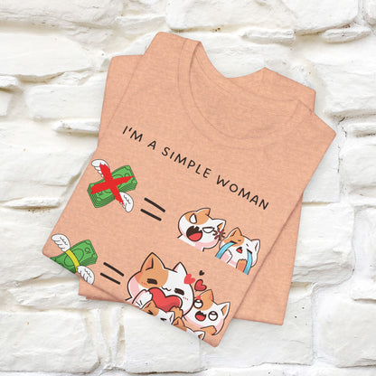 "I'm A Simple Woman" Funny Cat T-shirt for Women | 100% Cotton* 🐾