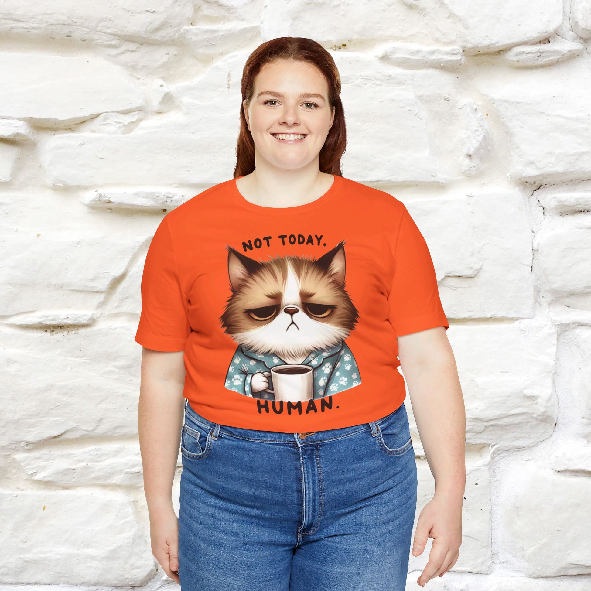 ''Not Today Human'' Cat  T-shirt for Women 100% Cotton* - Nunu&Miao Studio