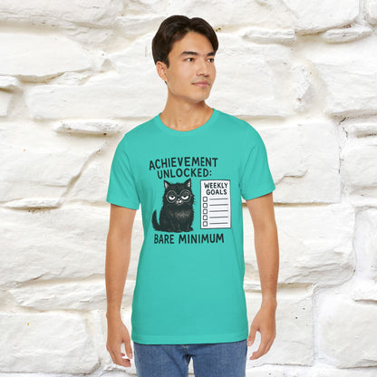 "Achievement Unlocked Bare Minimum." |Cat T-Shirt | Nunu&Miao Studio
