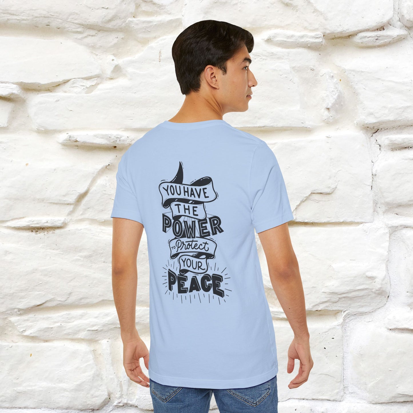 "You Have the Power to Protect Your Peace" Cat T-Shirt| Front & Back Design | Nunu&Miao Studio