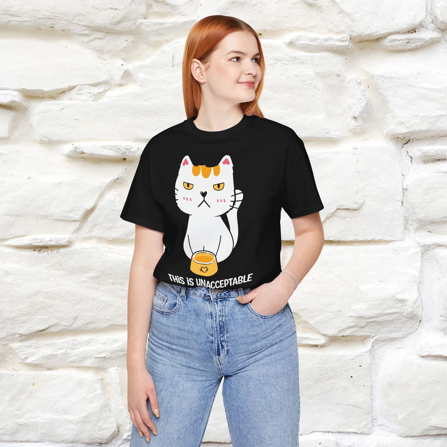 "This Is Unacceptable" Funny Cat T-shirt for Men & Women | 100% Cotton 🐾 | Humorous Cat Lover Tee