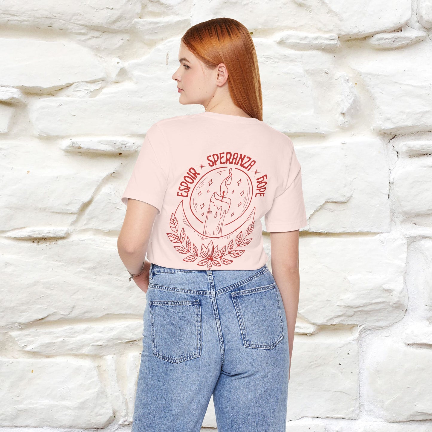 "Espoir Speranza Hope'' Cat T-Shirt Front and Back Design | Nunu&Miao Studio