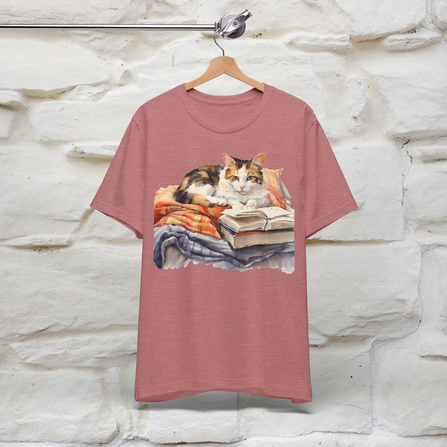 "Literary Catnap" T-shirt for Men and Women 100% Cotton.