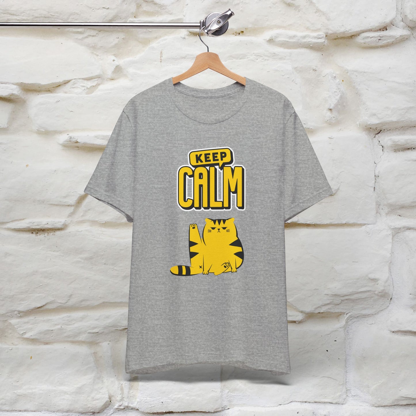 Keep Calm Cat T-Shirt for Men & Women | 100% Cotton* Relaxed Cat Lover Tee