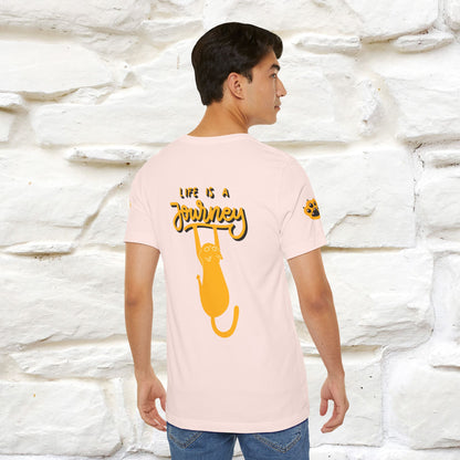 "Life Is A Journey'' Cat T-Shirt | Front & Back Design | Nunu&Miao Studio