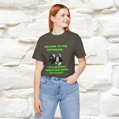"Welcome To The Bathroom..."Funny  Cat T-shirt |Nunu&Miao Studio