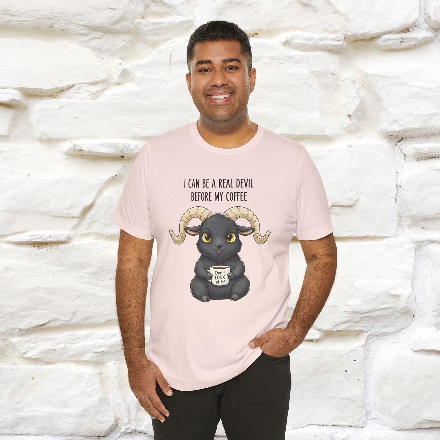 "I Can Be a Real Devil Before My Coffe" Funny T-shirt |Nunu&Miao Studio