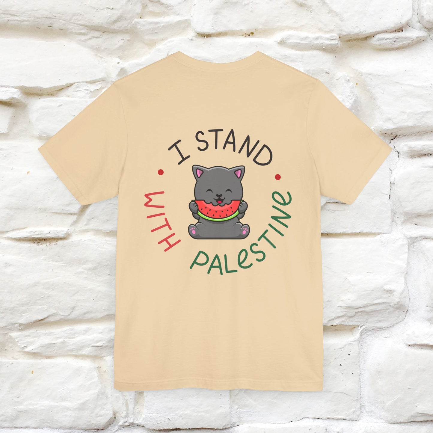 "I Stand With Palestine" Cat T-shirt for Men & Women | Front & Back Design | 100% Cotton*