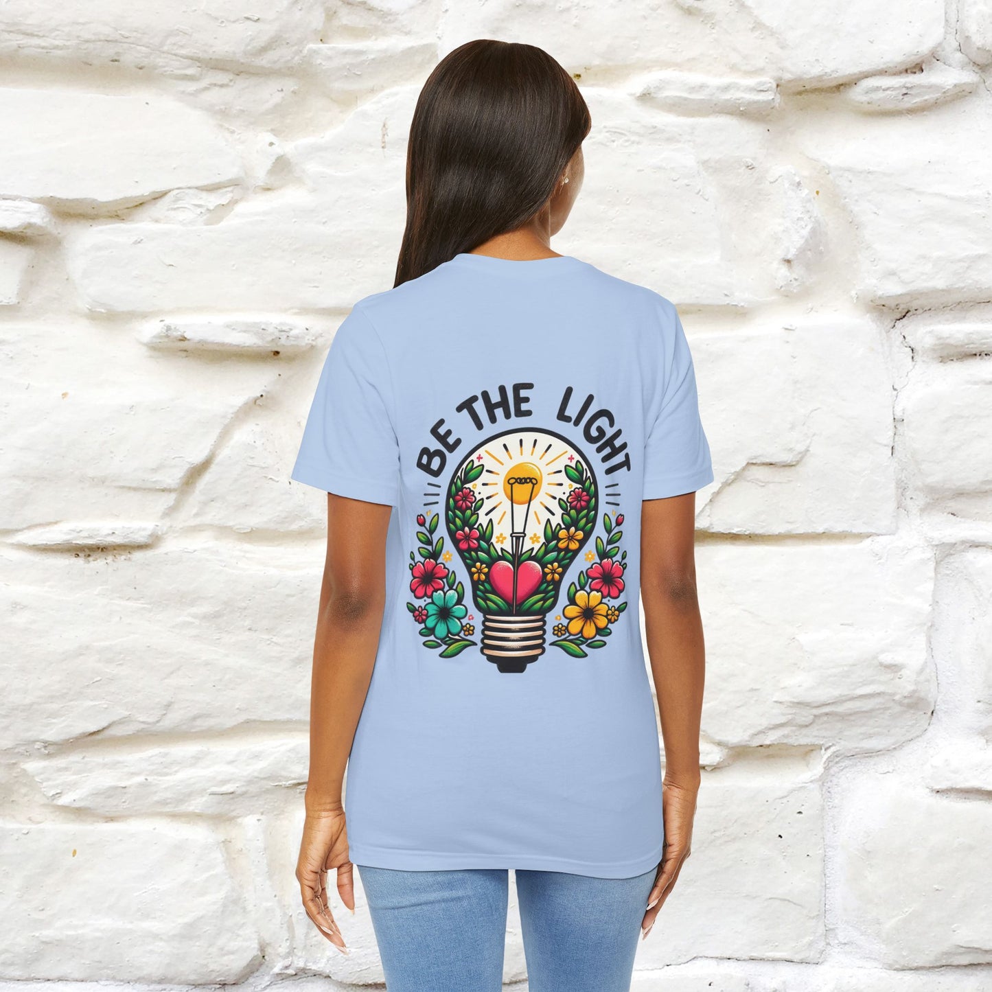 ''Be The Light" Cat T-Shirt| Front & Back Design | Nunu&Miao Studio