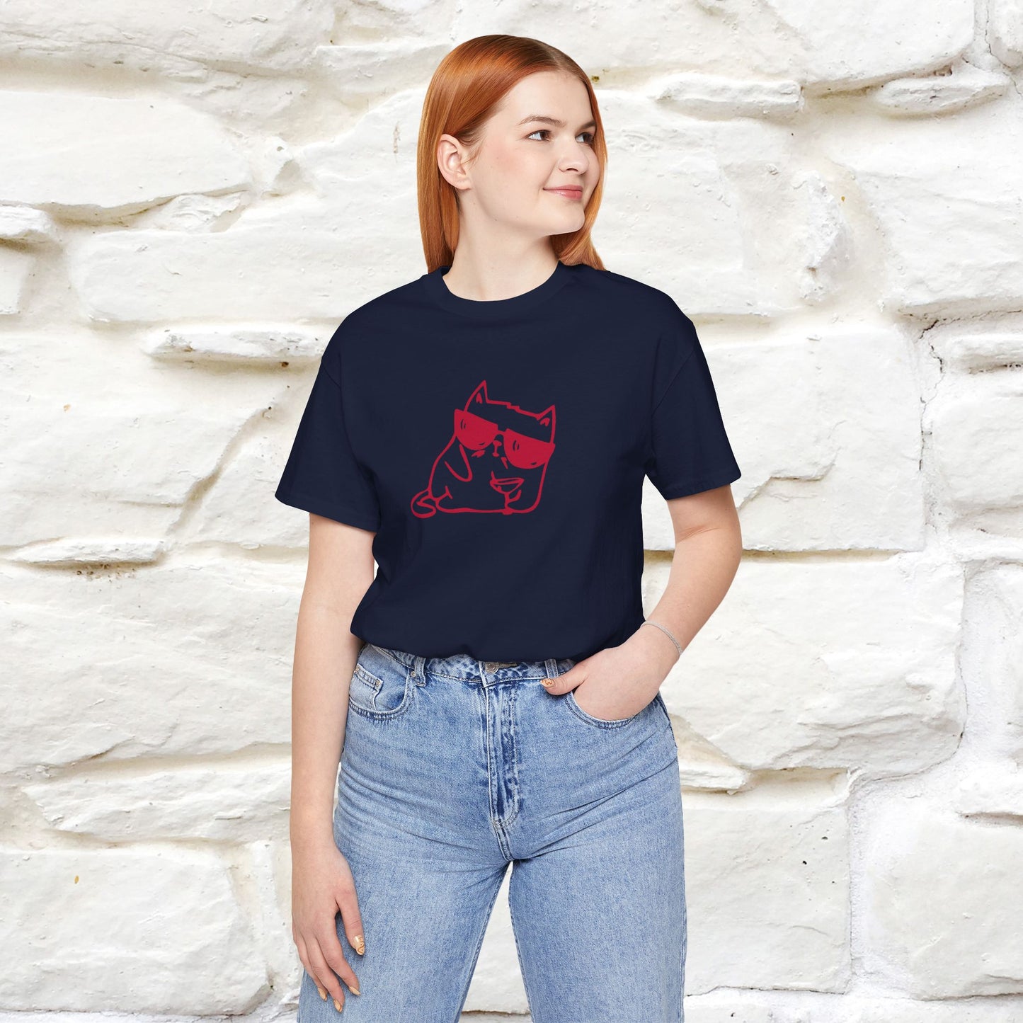 "I’m Happy, Which Often Looks Like Crazy" Cat T-Shirt| Front & Back Design | Nunu&Miao Studio