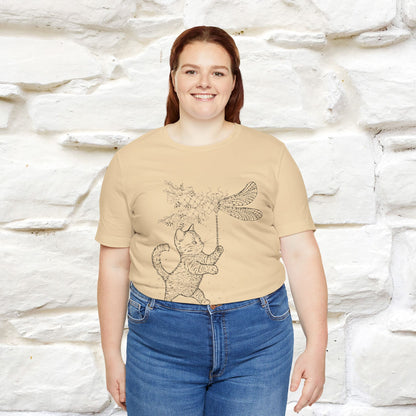 "The cat  And The Dragon Fly" Cat T-shirt for Men & Women | 100% Cotton*🐾