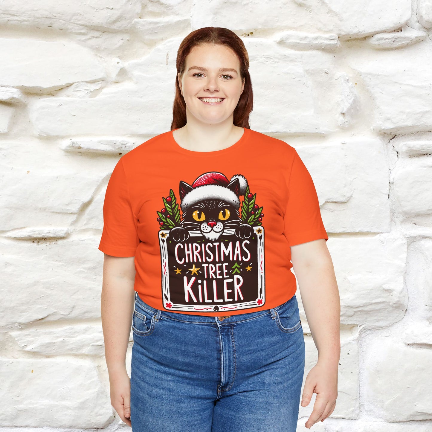 Christmas Tree Killer | Festive Cat Christmas Shirt for Men & Women | 100% Cotton*