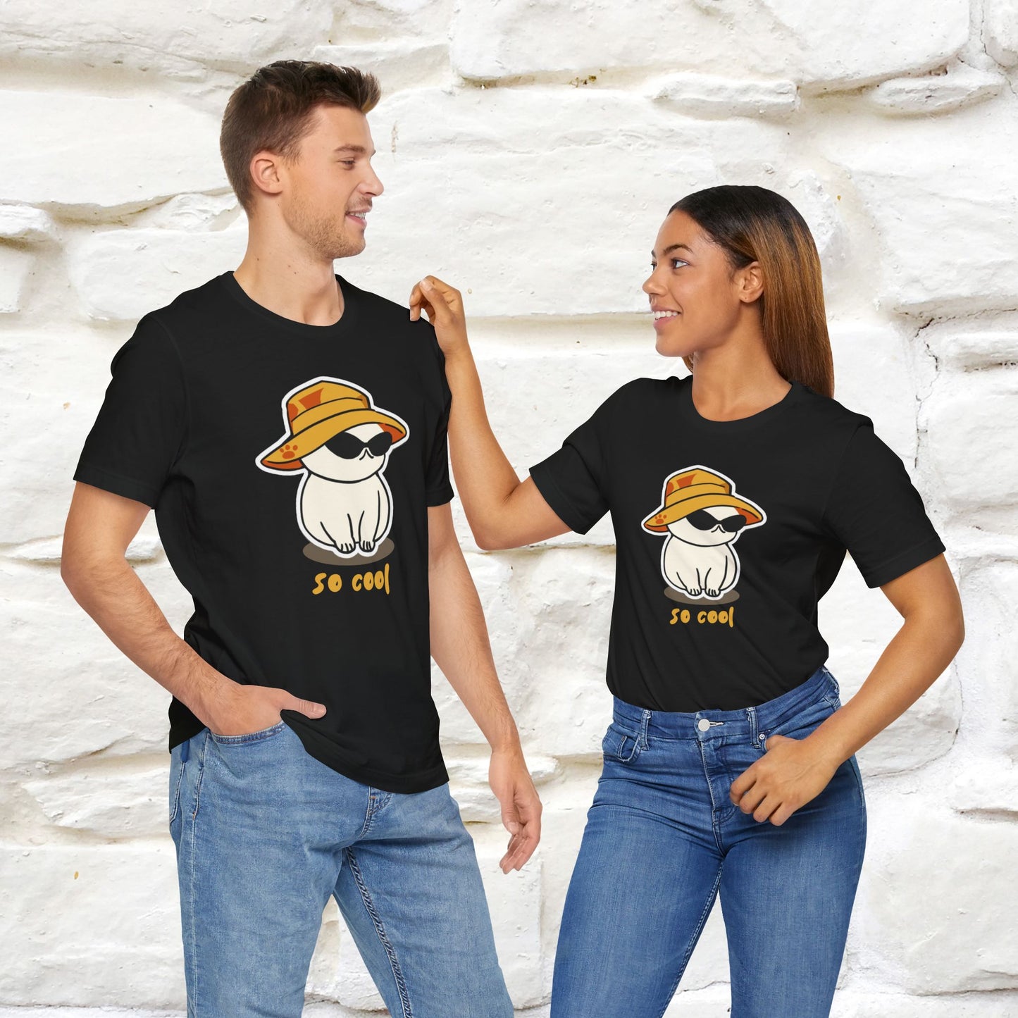 "So Cool" Cat T-Shirt for Men and Women | 100% Cotton* | Trendy Cat Apparel for Cat Lovers