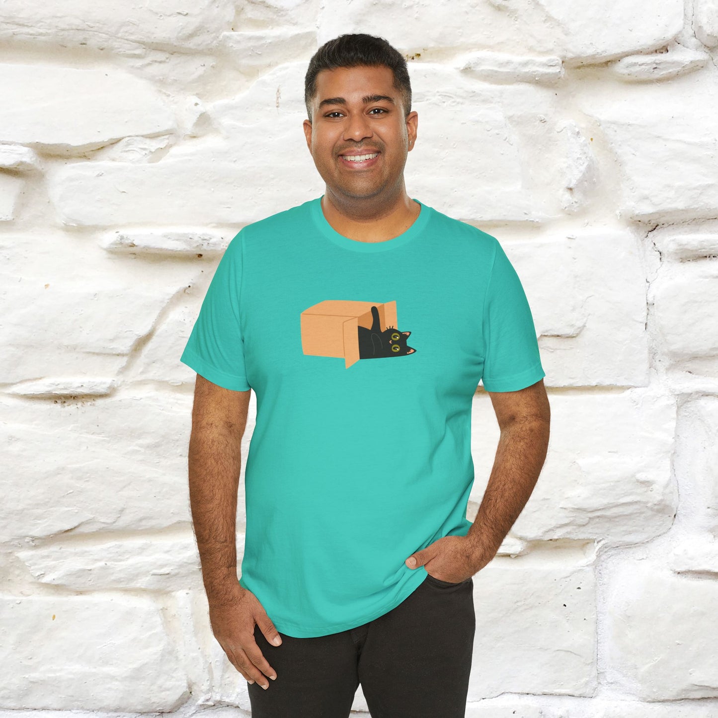 "Think Like There Is No Box" Cat T-Shirt| Front & Back Design | Nunu&Miao Studio