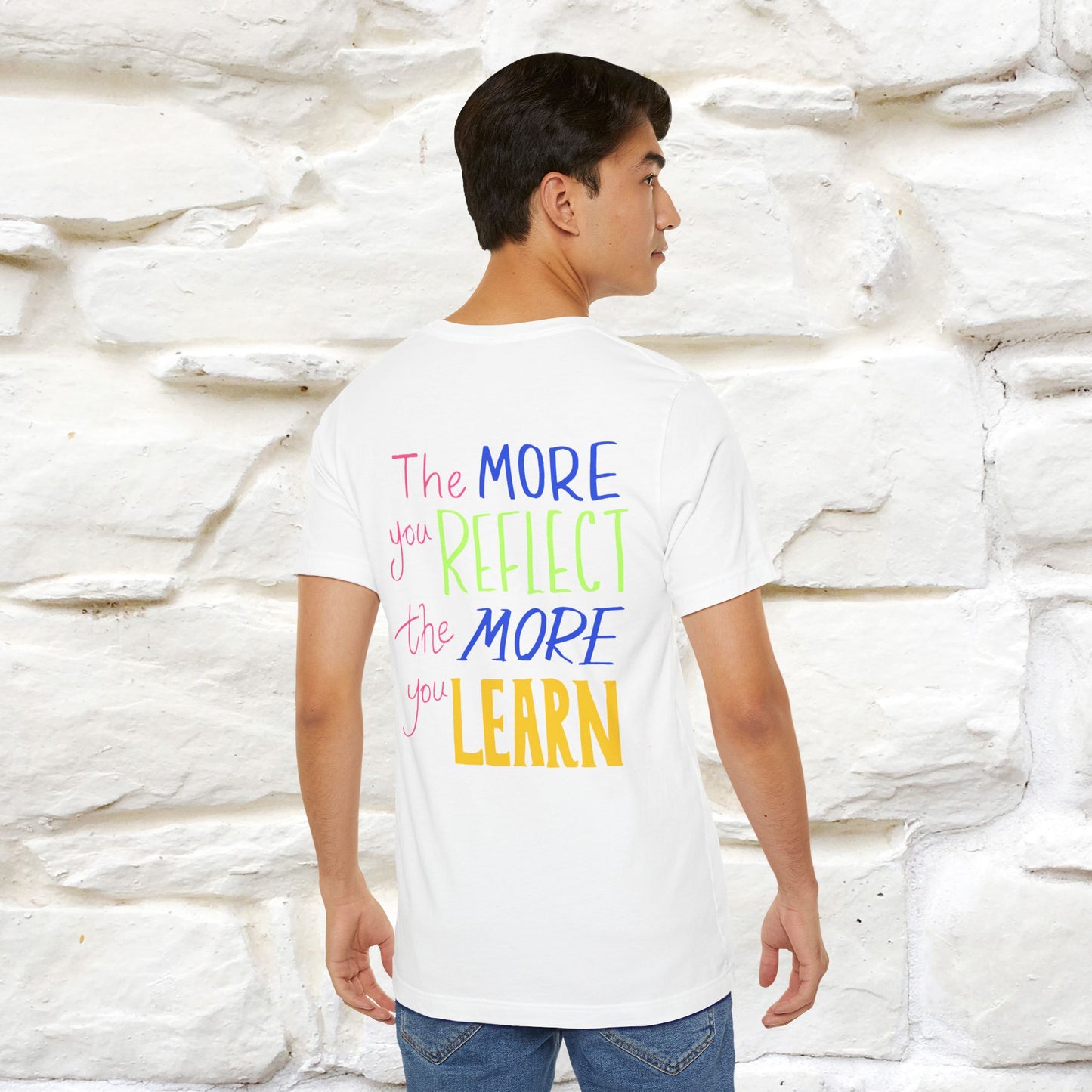 Do You Know? The More You Reflect, The More You Learn Cat T-Shirt | Unisex Front & Back Design | 100% Cotton*