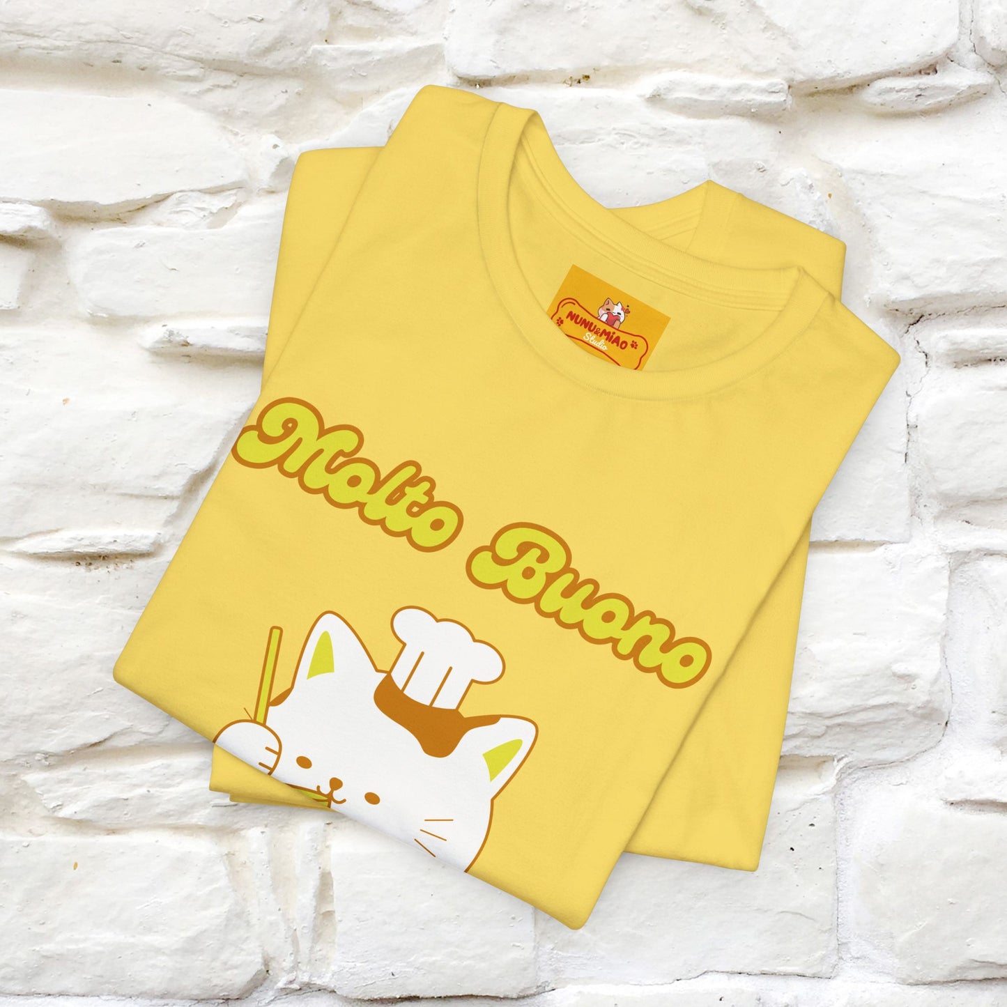 “Molto Buono Cat T-Shirt | Italian-Inspired Cat Shirt for Men & Women | 100% Cotton”