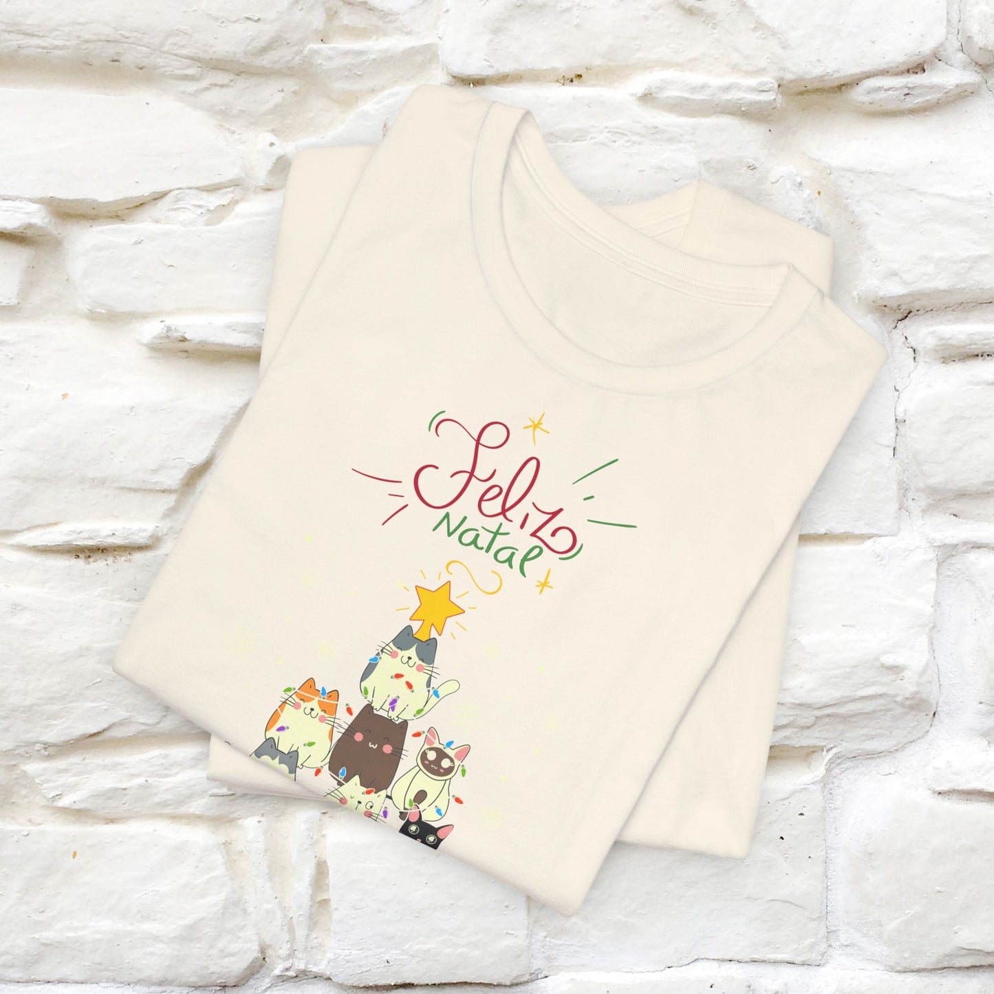 "Feliz Natal" Cat T-shirt for Men & Women | 100% Cotton* 🐾 | Festive Holiday Tee