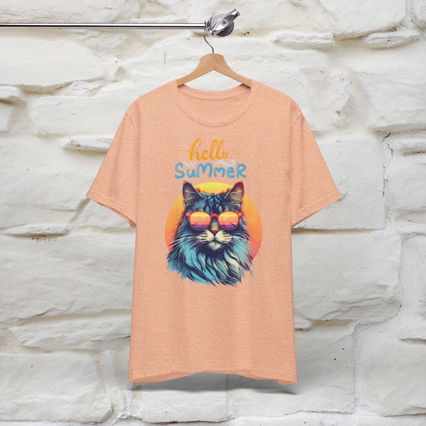 ''Hello Summer'' Cat T-shirt for Women 100% Cotton* - Nunu&Miao Studio