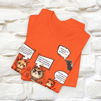 ''Humans Are Way Ahead In The Evil Game! 😈😼'' Unisex Cat T-shirt 100% Cotton*