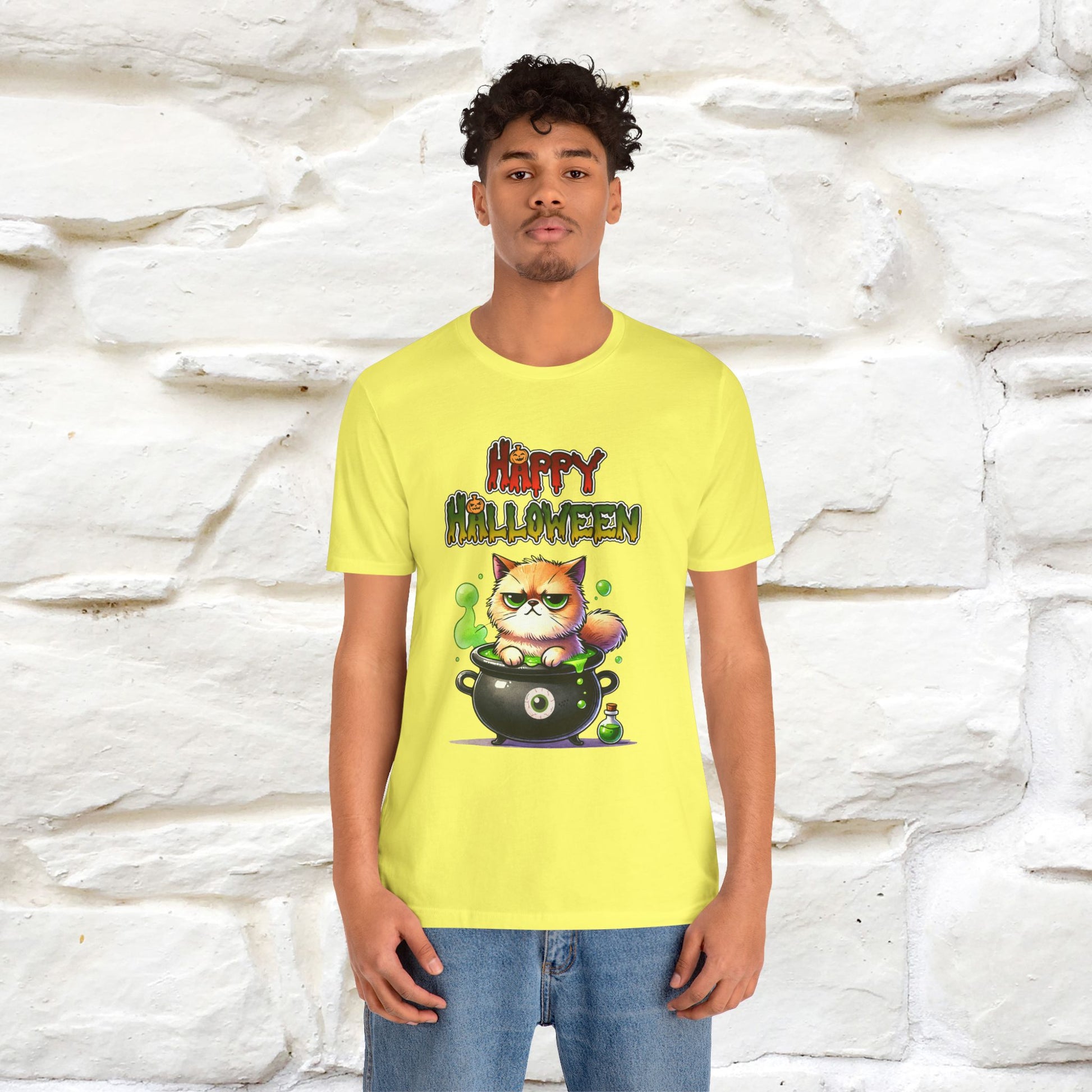 "Angry Cat Happy Halloween" Cat  T-shirt |Nunu&Miao Studio - Nunu&Miao Studio