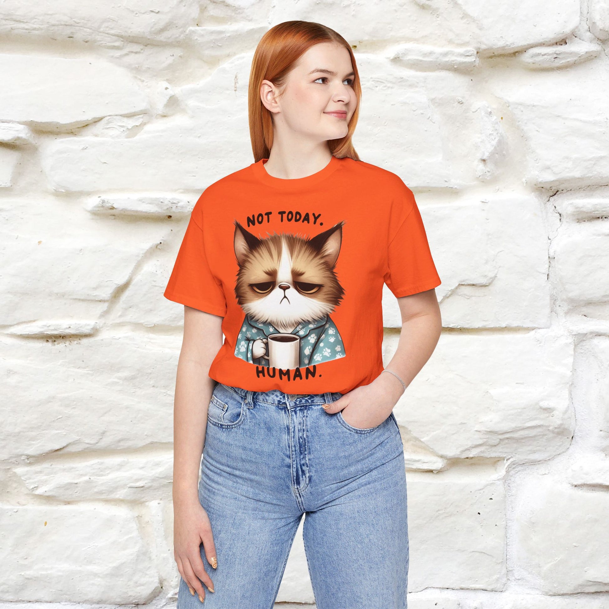 ''Not Today Human'' Cat  T-shirt for Women 100% Cotton* - Nunu&Miao Studio