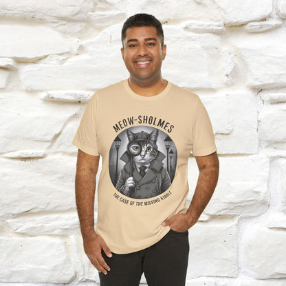 Meow-Sholmes: The Case of the Missing Kibble T-Shirt | Detective Cat Tee for Men & Women | 100% Cotton*