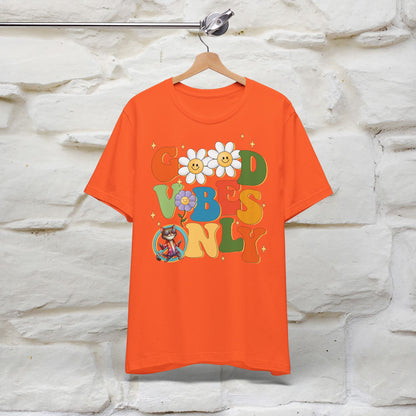 Good Vibes Only Cat T-Shirt for Men & Women | 100% Cotton* Positive Cat Lover Tee