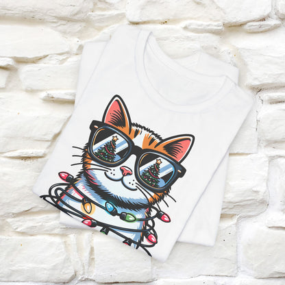 Meowy Christmas T-Shirt | Festive Cat Christmas Shirt for Men & Women | 100% Cotton