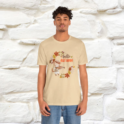 "Hello Autumn" Cat T-Shirt for Men & Women | 100% Cotton* | Cozy Fall Fashion - Nunu&Miao Studio