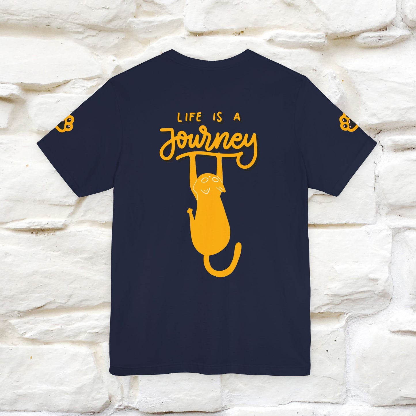 "Life Is A Journey'' Cat T-Shirt | Front & Back Design | Nunu&Miao Studio